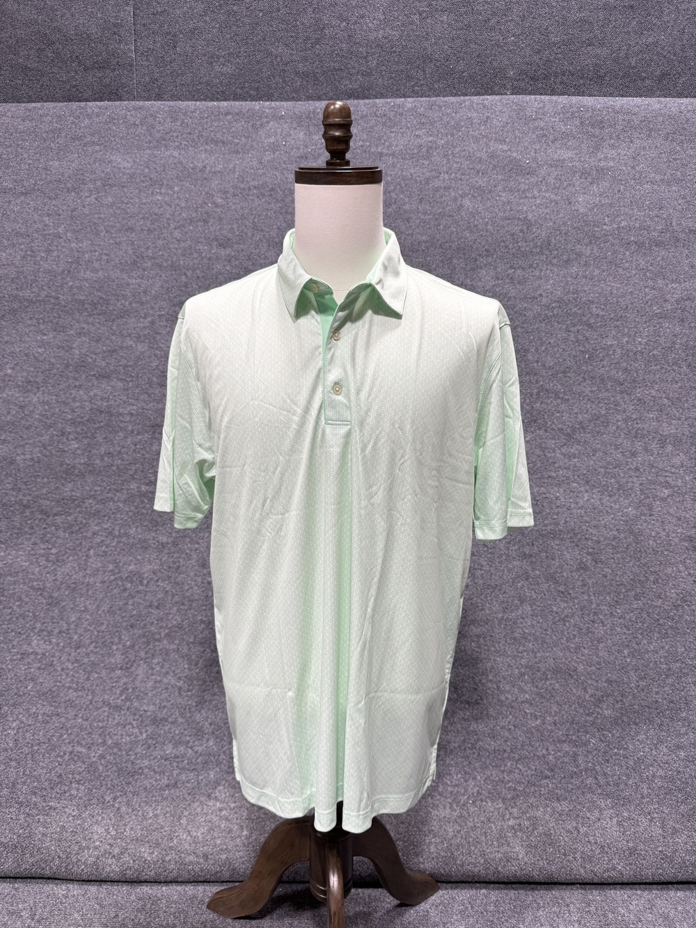 Greg Norman Polo Shirt Mens XL Mint Green ML75 Play Dry Geometric Golf Top